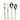Satin steel 4 piece cutlery set including knvives, forks and spoons on white background