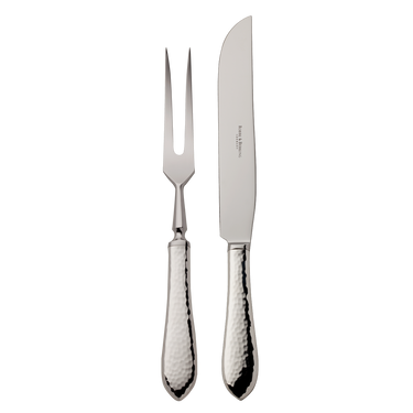 Robbe Berking Martele Silver Carving Set - fork and knife