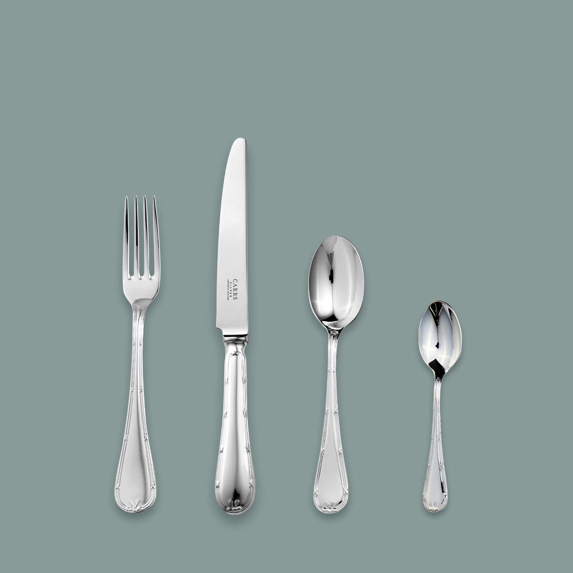 Carrs English Reed & Ribbon Silver Plate 24 piece set - for 6 People ...