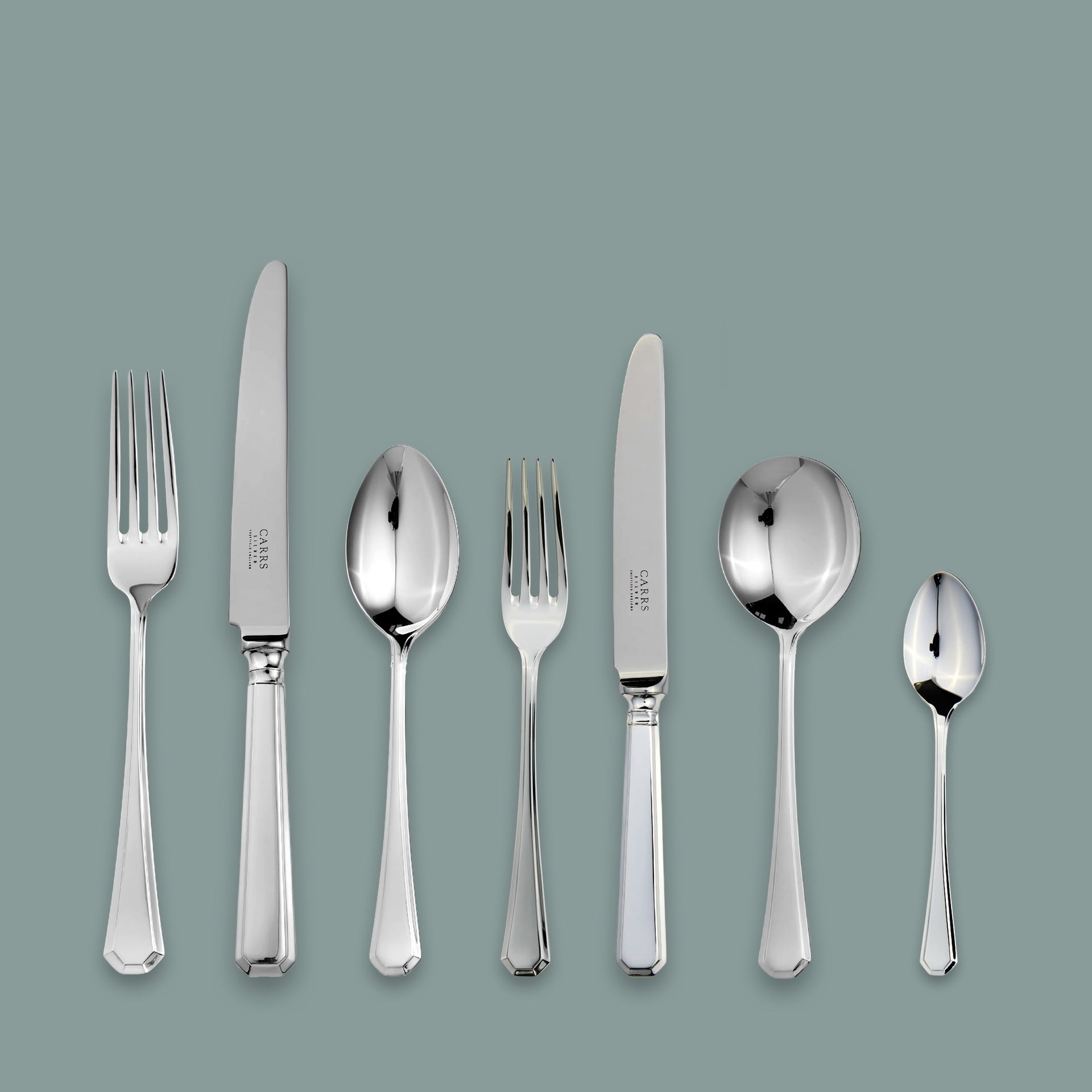 Carrs Grecian Silver Plate 84-Piece Set 12 x Table knife, table