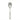 Satin steel dessert spoon on white background