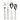 Satin steel 4 piece cutlery set including knvives, forks and spoons on white background
