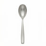Satin steel table spoon on white background
