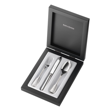 Robbe & Berking Alt-Faden children's silver 3-piece flatware set in box