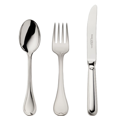 Robbe & Berking Classic Faden silver children's 3-piece cutlery set