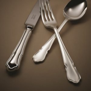 Dubarry Cutlery Table knife table fork dessert spoon, Carrs of Sheffield