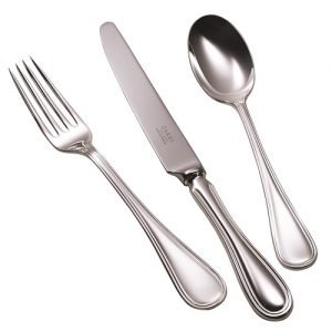 English Thread Cutlery Table knife table fork dessert spoon, Carrs of Sheffield