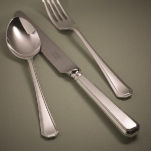 Grecian Cutlery Table knife table fork dessert spoon, Carrs of Sheffield