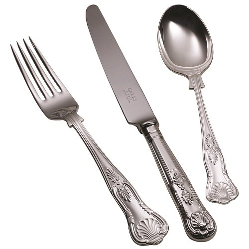 Kings Cutlery Table knife table fork dessert spoon, Carrs of Sheffield