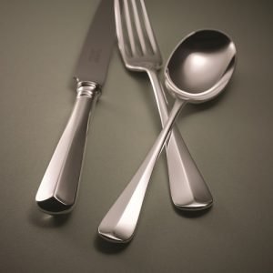 Rattail Cutlery table knife table fork dessert spoon, Carrs of Sheffield
