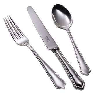 Dubarry Cutlery Table knife table fork dessert spoon, Carrs of Sheffield