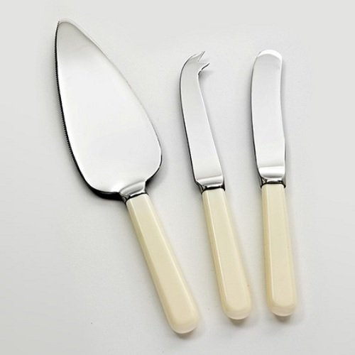 Cream Handled Pie Server, Cheese Knife, Butter Knife