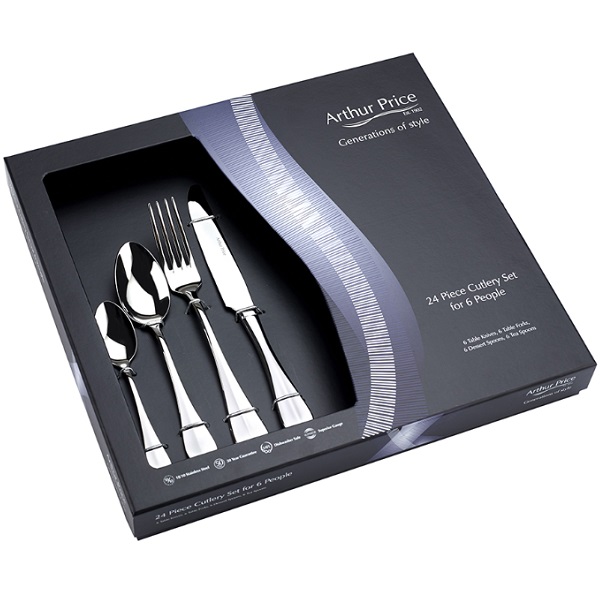 Arthur Price Classic Stainless Steel Cutlery 24 Piece Box Set – Baguette