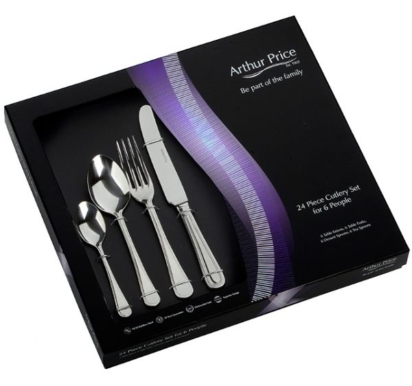 Arthur Price Classic Stainless Steel Cutlery 24 Piece Box Set - Bead