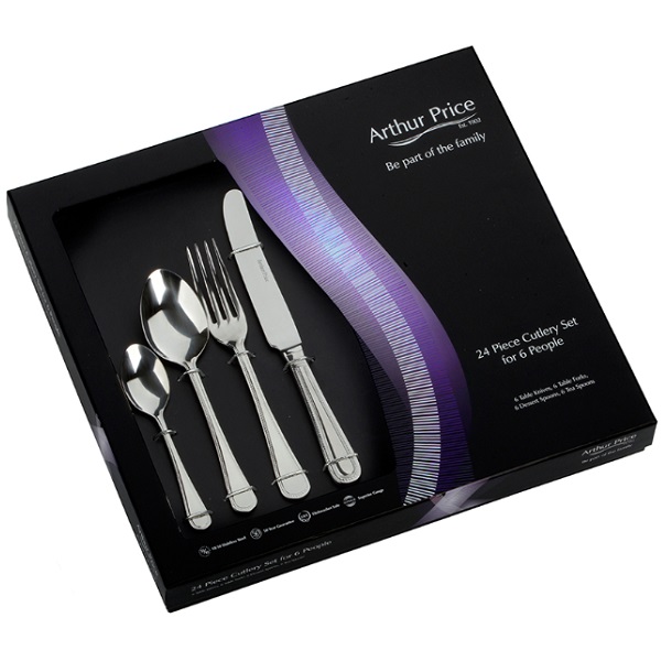 Arthur Price Classic Stainless Steel Cutlery 24 Piece Box Set – Bead