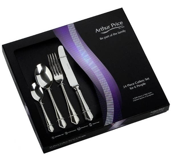 Arthur Price Classic Stainless Steel Cutlery 24 Piece Box Set - Dubarry
