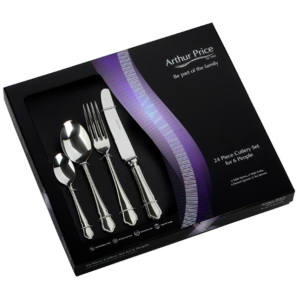 Arthur Price Classic Stainless Steel Cutlery 24 Piece Box Set – Dubarry