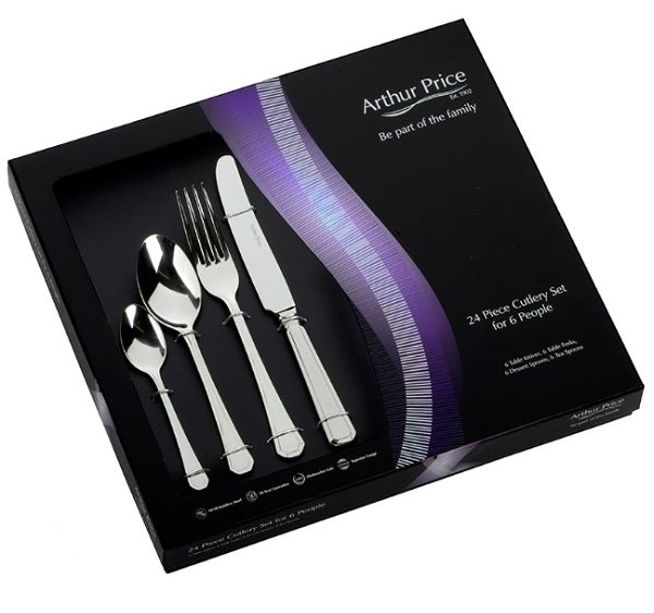 Grecian Everyday Stainless Steel Cutlery 24 Piece Box Set - by Arthur Price