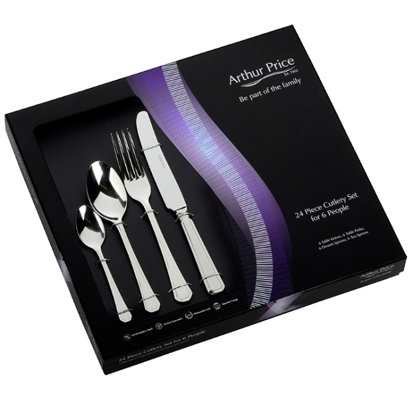 Arthur Price Classic Stainless Steel Cutlery 24 Piece Box Set – Grecian