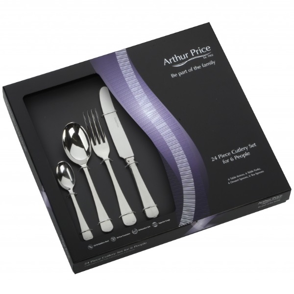 Arthur Price Classic Stainless Steel Cutlery 24 Piece Box Set – Rattail