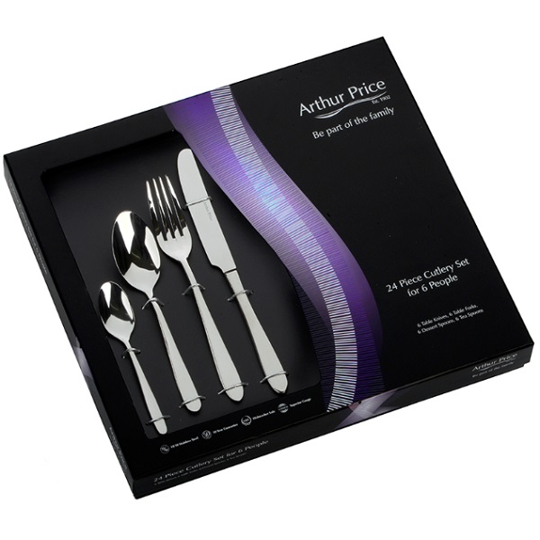 Willow Everyday Stainless Steel Cutlery 24 Piece Box Set – by Arthur Price