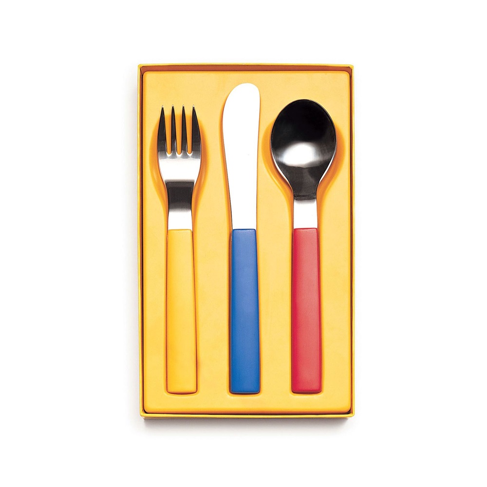 Children's Multicolour Cutlery Set in a box, by David Mellor