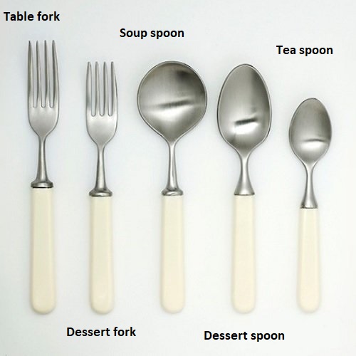 Cream Handled Forks and Spoons