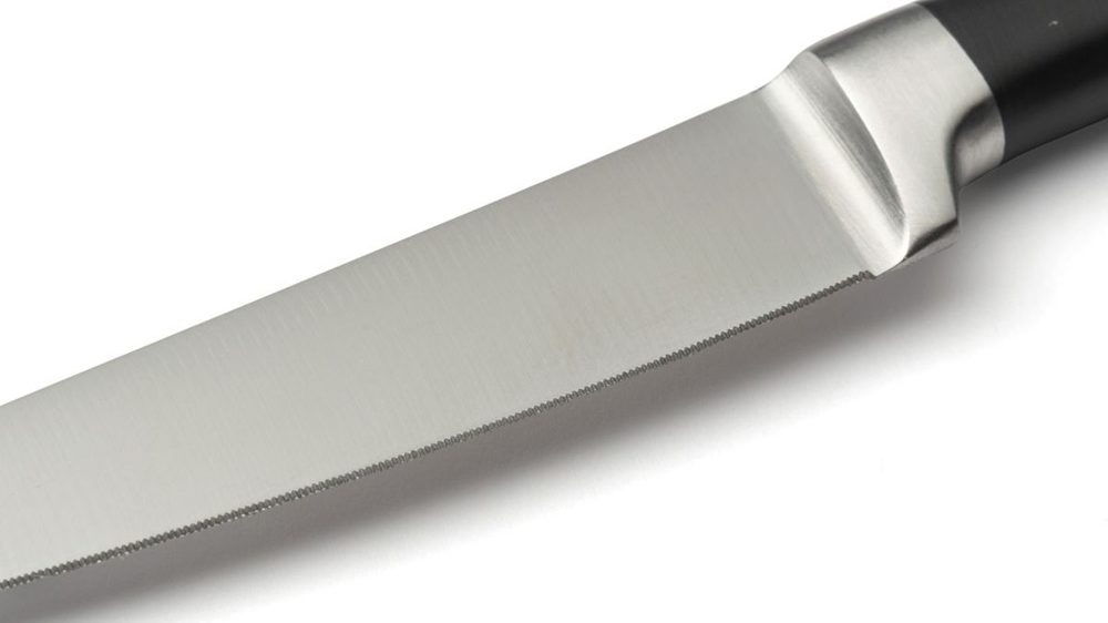 David Mellor black handle steak knife blade