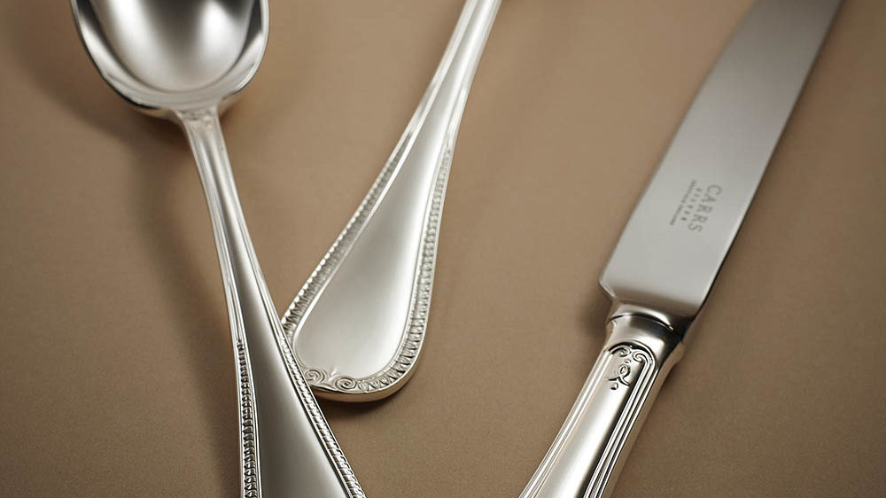 French Leaf Albany Silver Cutlery by Carrs Silver