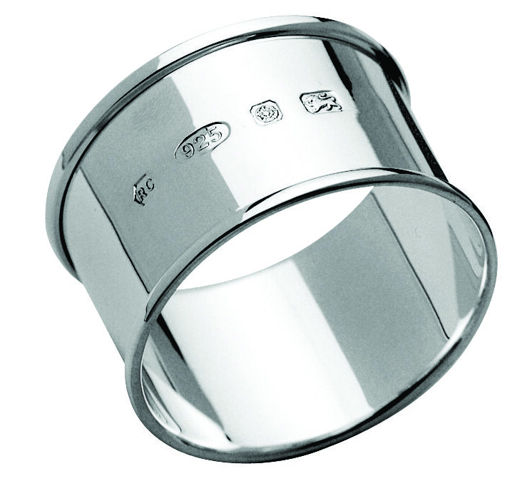 Rolled Edge Sterling Silver Napkin Ring, Carrs of Sheffield