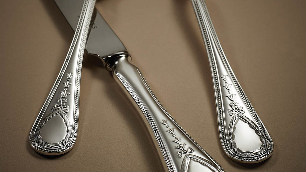 Victorian Bead Silver Cutlery by Carrs Silver