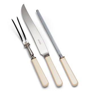 Norton Cream Handle 3 Piece Carving Set Carving Fork Carving Knife Carving Steel