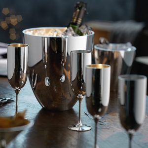 Dante Bar Kollektion Silver Champagne Flutes - Robbe & Berking