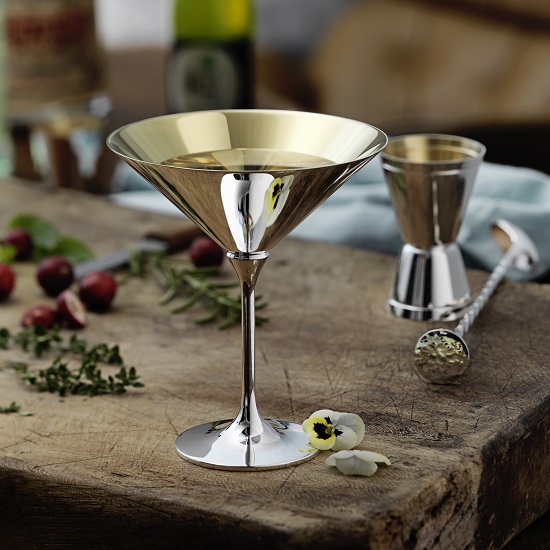 Dante Bar Kollektion Silver Cocktail Glasses with gold inside – Robbe & Berking