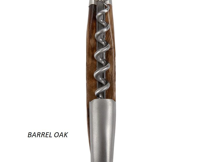 Oak Barrel Sommelier, bee and corkscrew detail - Forge de Laguiole