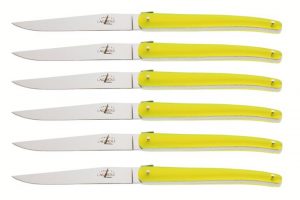 Jean-Michel Wilmotte yellow steak knives, Forge de Laguiole