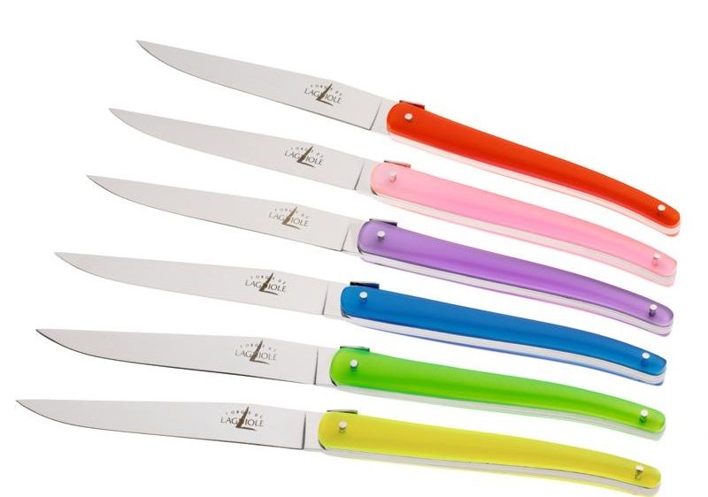 Jean-Michel Wilmotte multicolour steak knives, Forge de Laguiole