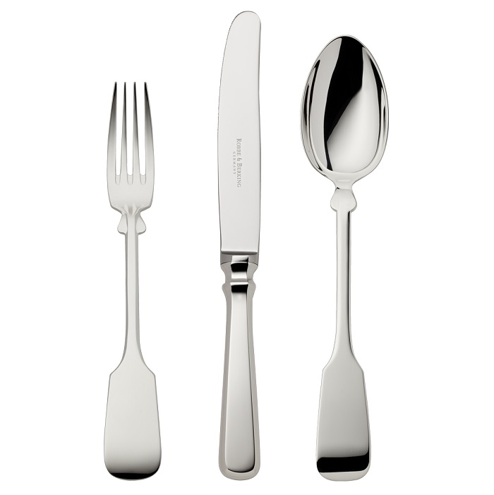 Robbe&Berking 'Deco' Sterling Silver Table KnifeTable Fork&Dessert Spoon 