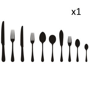 10 Piece cutlery illustrustration
