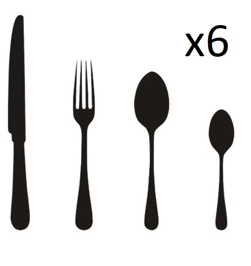 24 Piece cutlery illustrustration