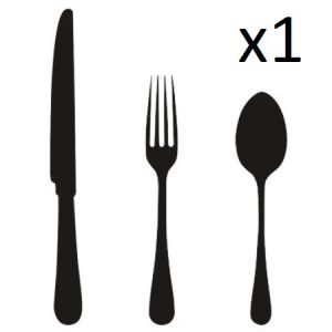 3 Piece cutlery illustrustration