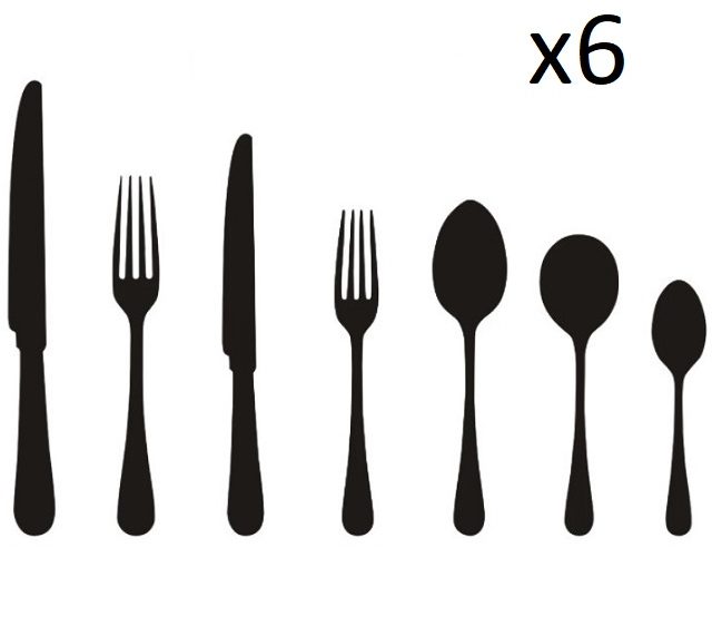 42 Piece cutlery illustrustration