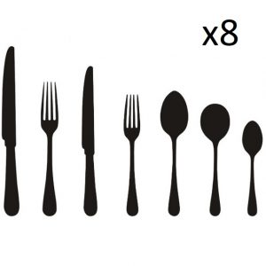56 Piece cutlery illustrustration