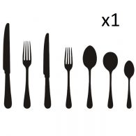 7 Piece cutlery illustrustration