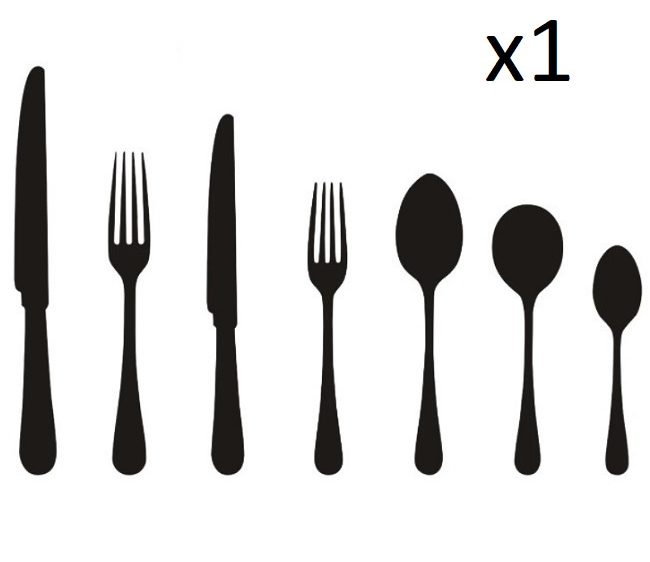 7 Piece cutlery illustrustration