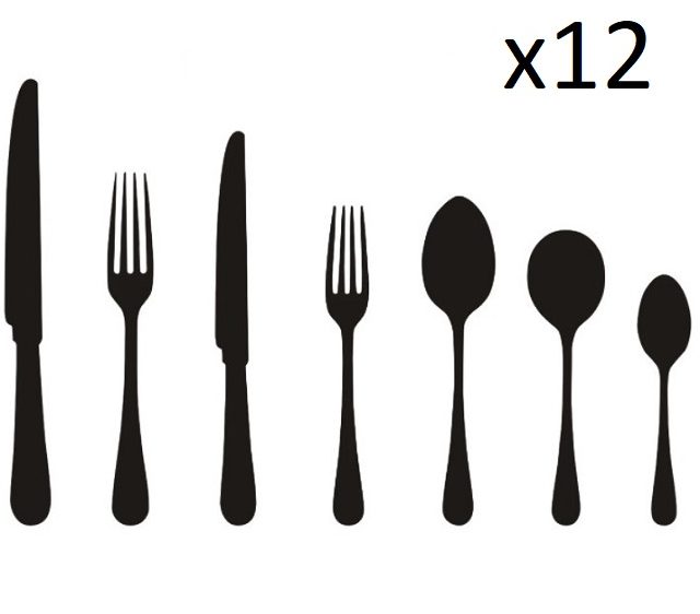 84 Piece cutlery illustrustration