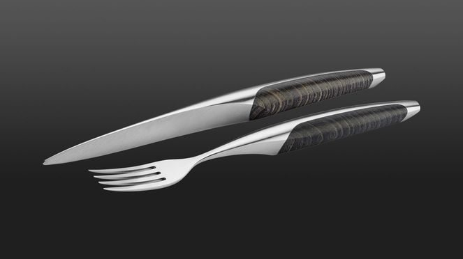 Dark Ash Table knife and fork (2)