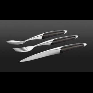 Dark Ash Table knife set with forks and spoon by sknife