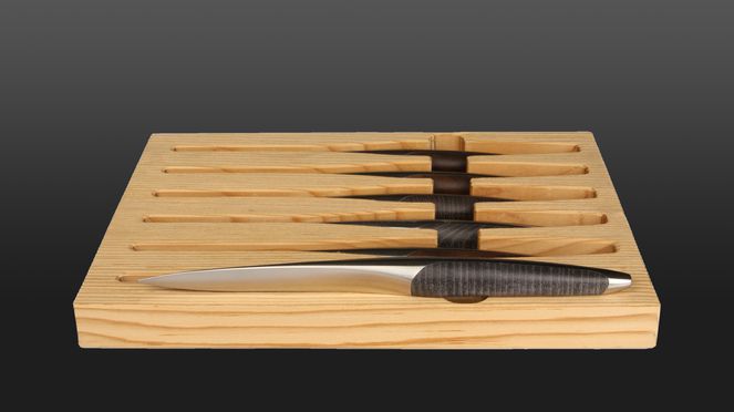 Dark Ash Table knives – set of 6 wooden box