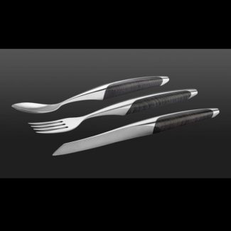 Dark Ash steak fork & spoon by sknife